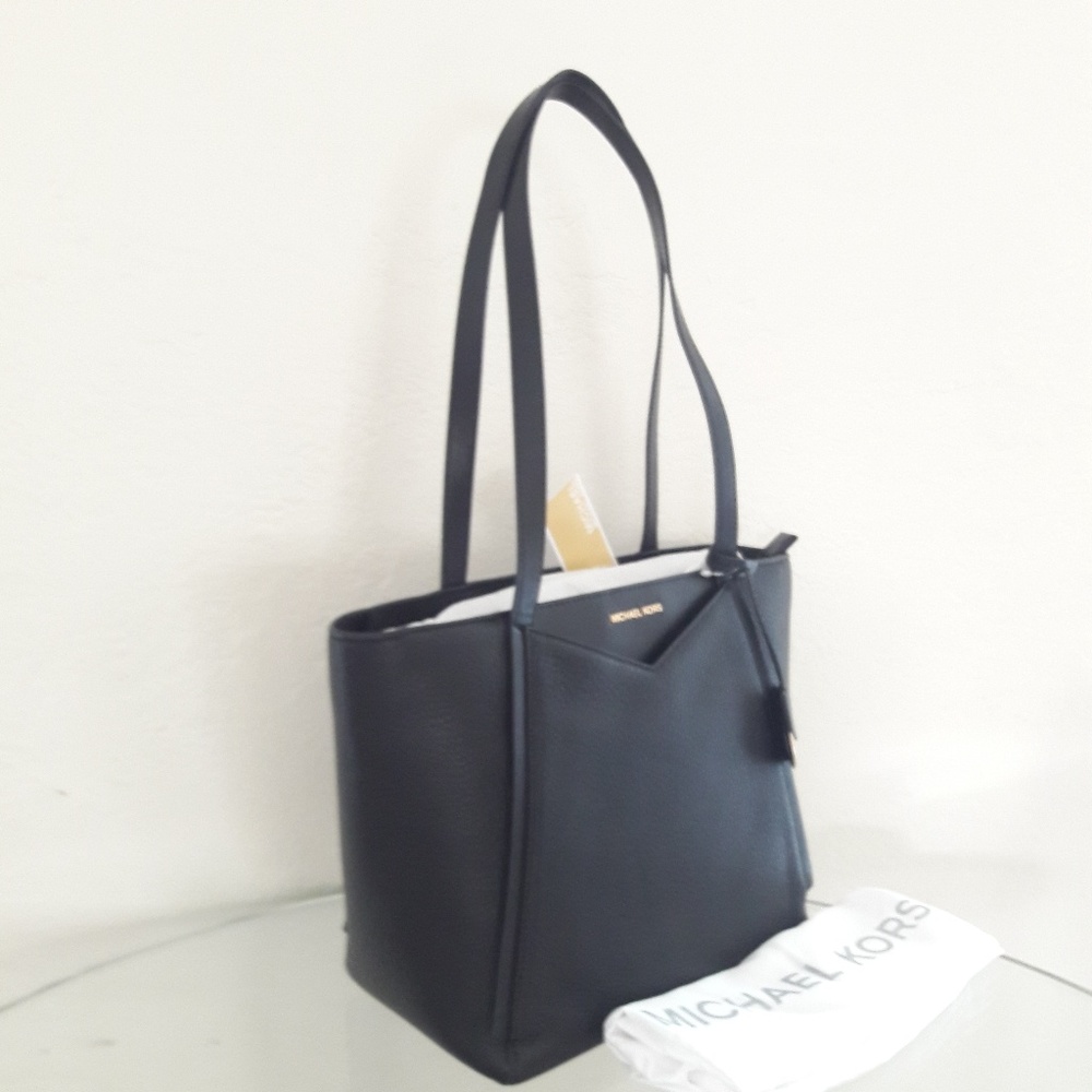 NWT MICHAEL KORS LEATHER WHITNEY SMOLE TOTE BAG - Picture 3 of 8